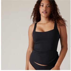 - Athleta Square Neck Bra Cup Tankini NWT Black 32D/DDT